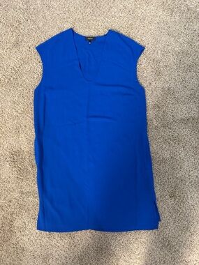 Babaton Cobalt Blue Sleeveless V-Neck Mini Dress
